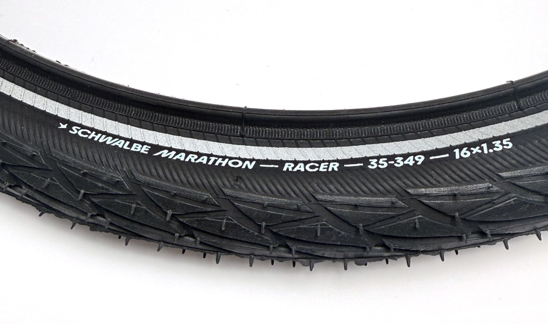 Brompton Schwalbe Marathon Racer Tyre - size markings