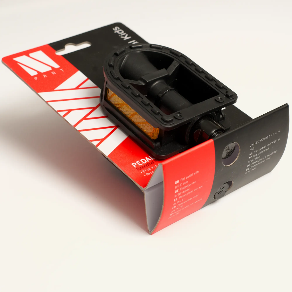 M Part Essential Resin Kids Pedals - Black in packaging.webp