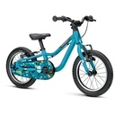 Ridgeback MX14 kids bike with 14 inch wheels - teal colour - front side view - stock photo rb1611400_mx14_teal_detail_02.webp