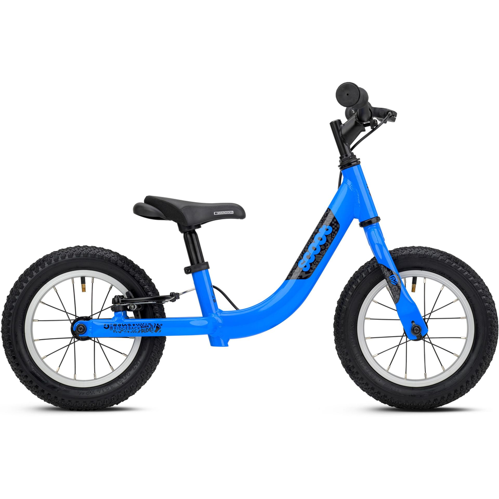Ridgeback Scoot Kids Balance Bike - Bertie Blue colour - Side view - stock photo rb1412300_scoot_blue_detail_01.webp