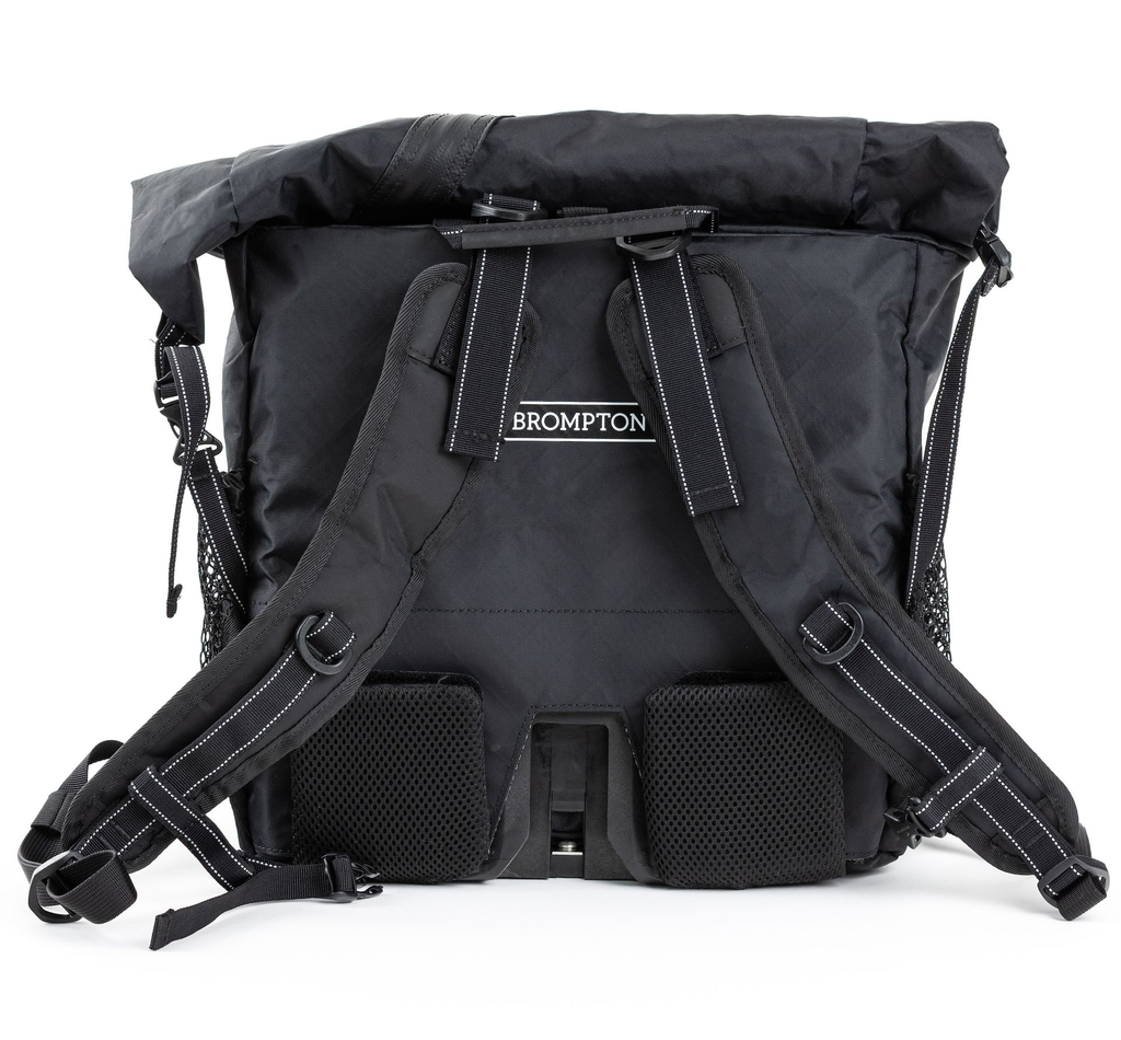 Brompton x and wander backpack - showing straps - stock image.webp