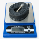 Schwalbe AV4 inner tube on Park Tool scales showing weight.webp