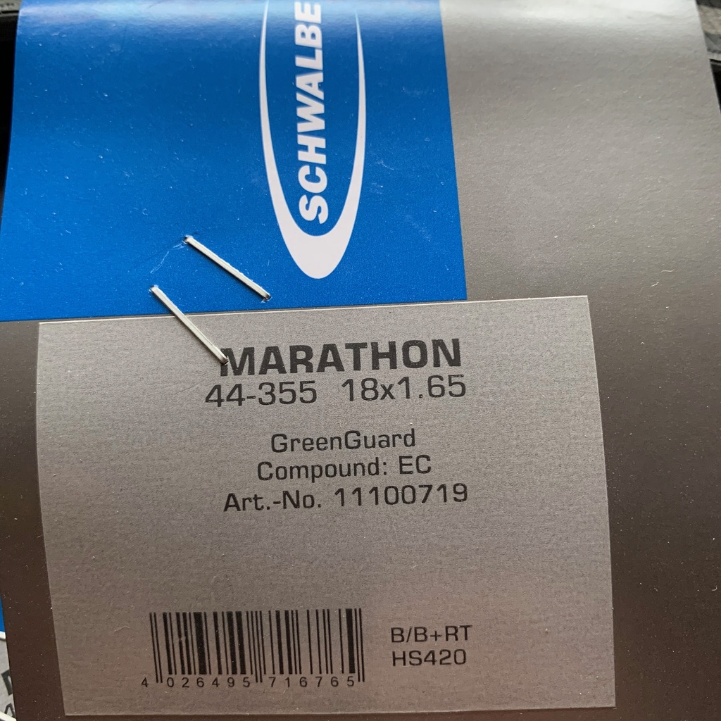 [11100719] Schwalbe Marathon 18 x 1.65 RaceGuard reflective  tyre