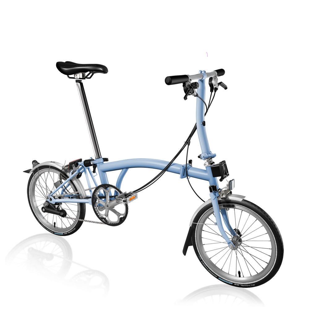 Brompton C Line Low Explore folding bike - Cloud Blue