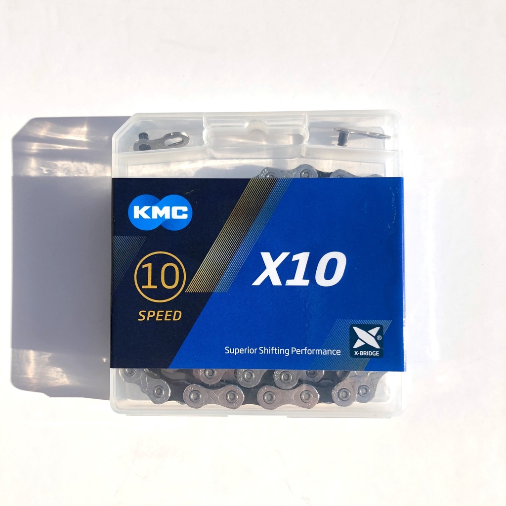 KMC 10-speed X10 Chain - 114 links - Silver/Black