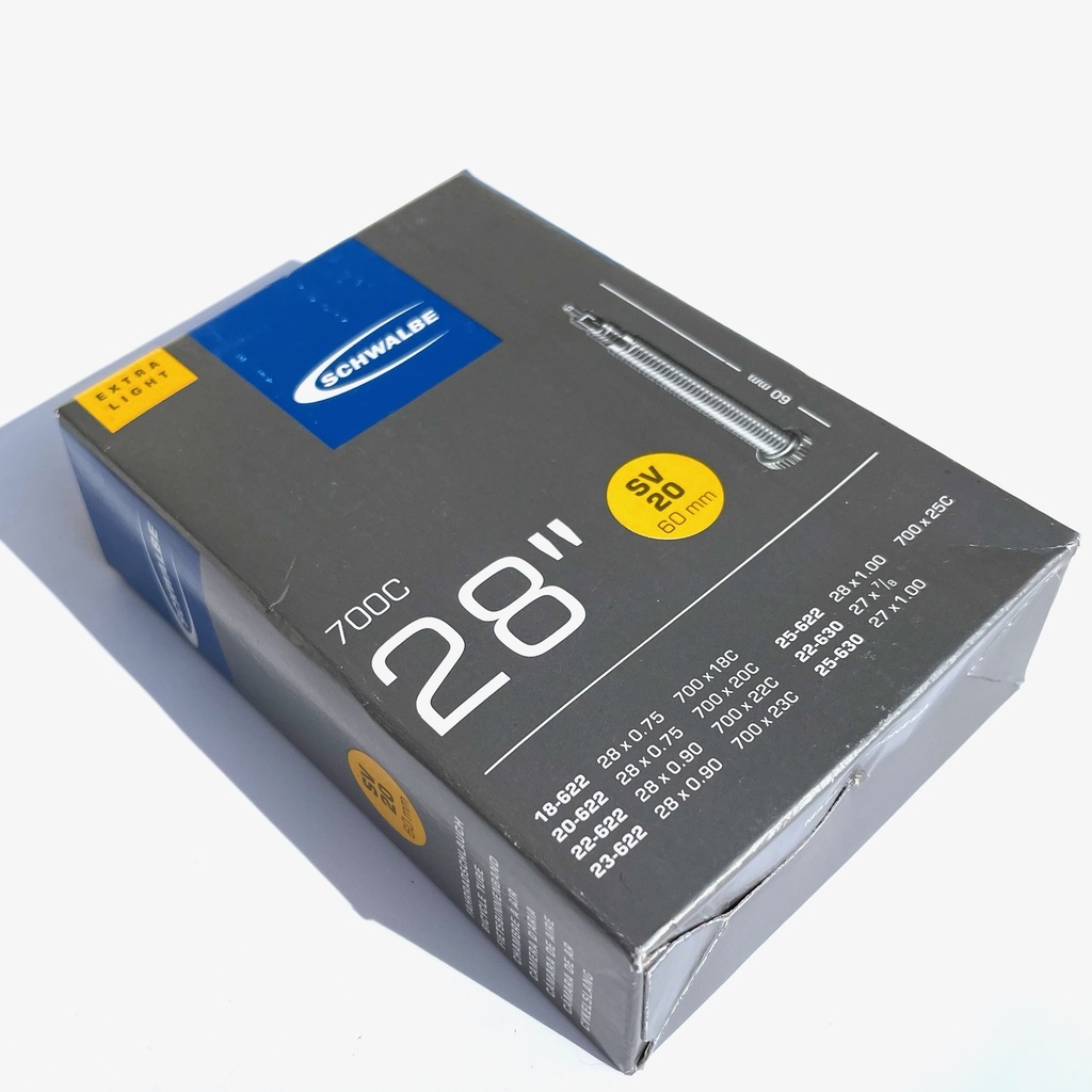 [SV20XL] Inner tube 28 x 3/4 to 28 x 1 inch by Schwalbe - SV20 XL 60mm presta valve