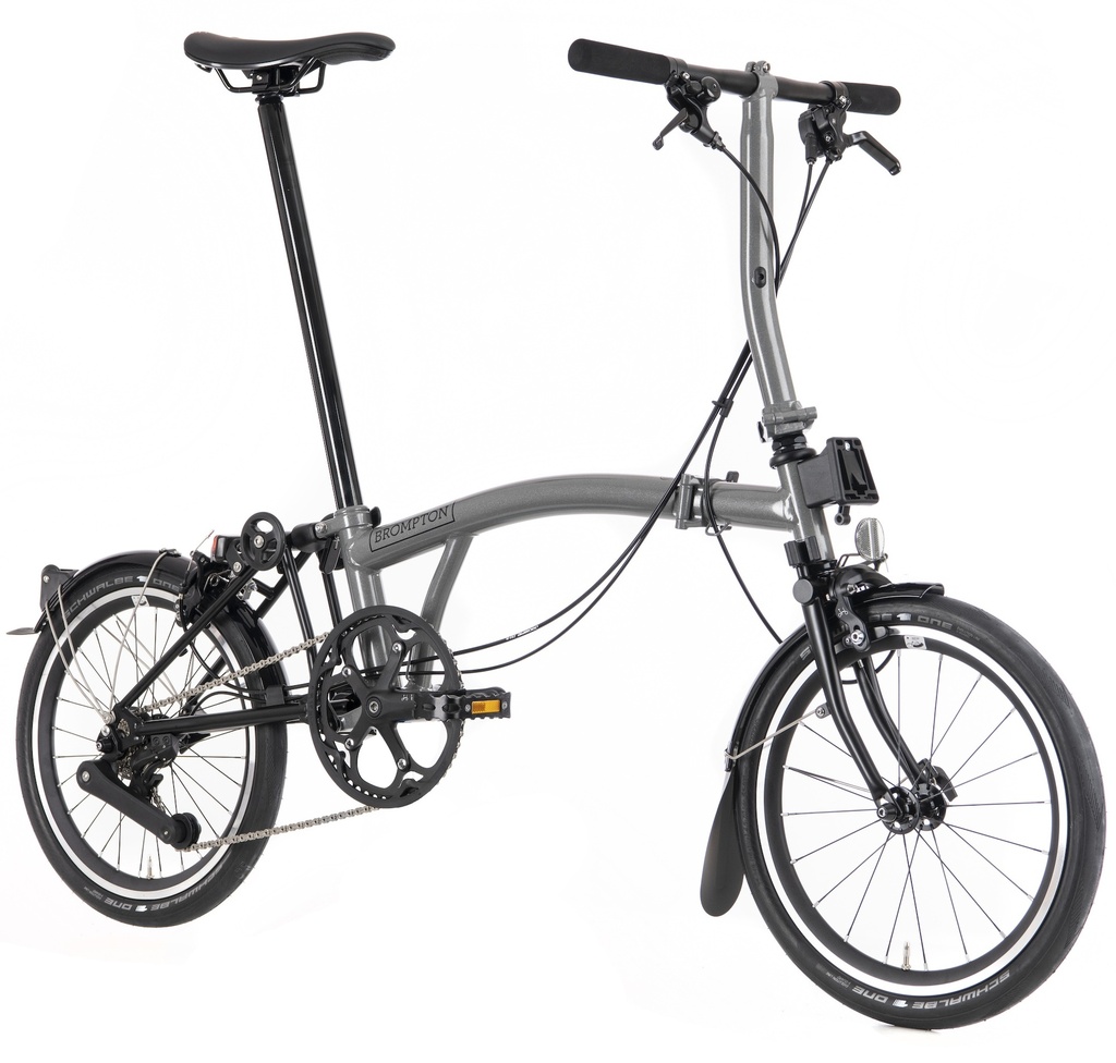 [B-S4L-MGBK-Ti] Brompton P Line Low - Ti - Storm Grey Metallic / Black