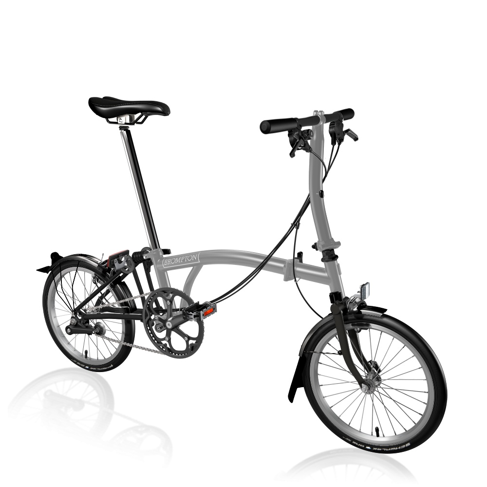 [B-S4L-MGBK-Ti-TYRONE+8] Brompton P Line Low - Ti - Storm Grey Metallic / Black