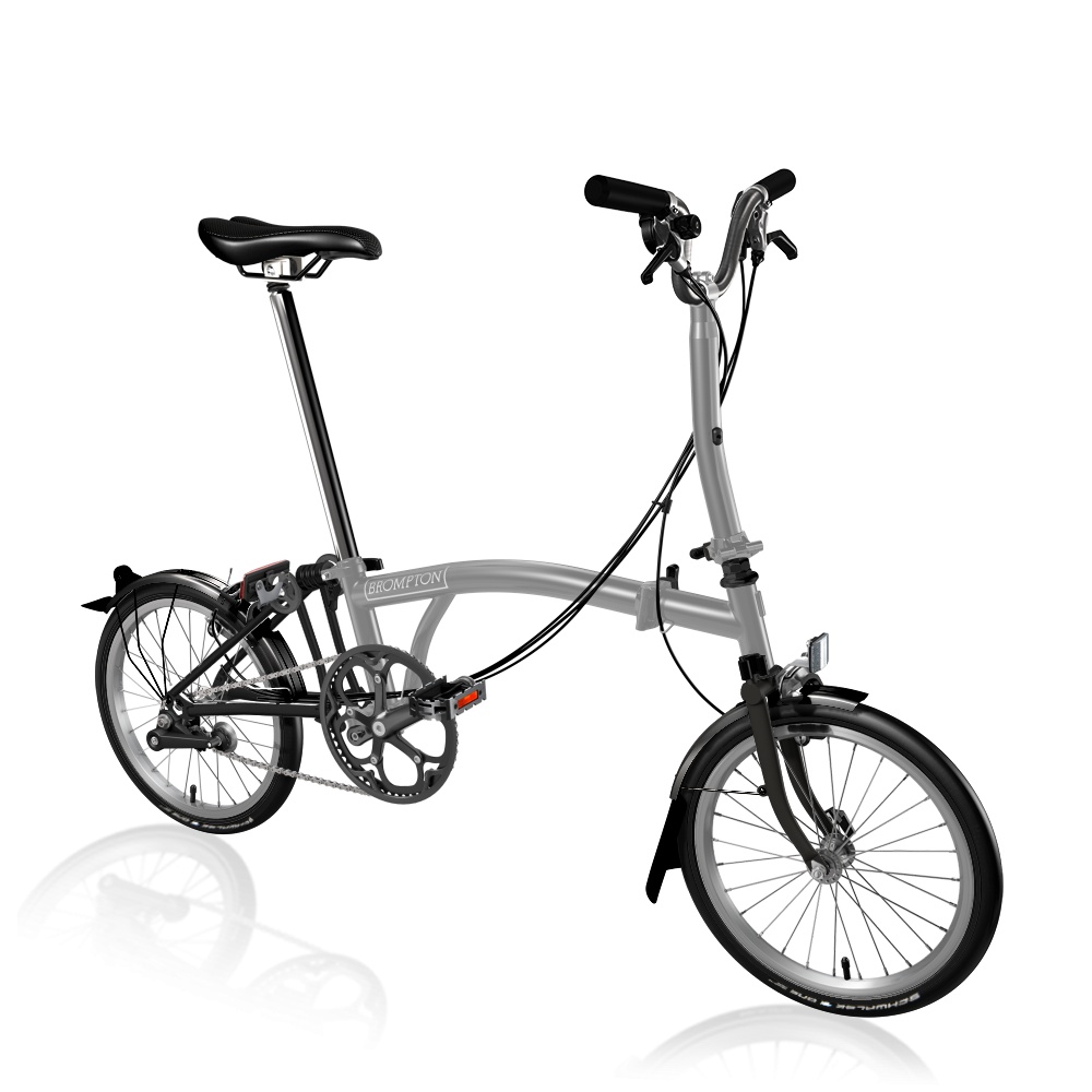 [B-M4L-mMG.BK-Ti-TYRONE] Brompton P Line Mid- Ti - Storm Grey Metallic / Black