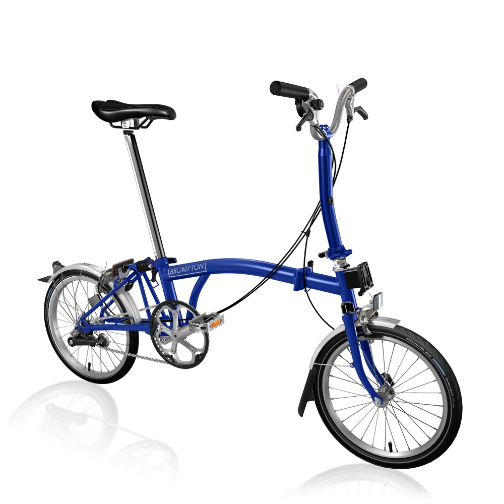 Brompton C Line Mid Utility folding bike - Piccadilly blue