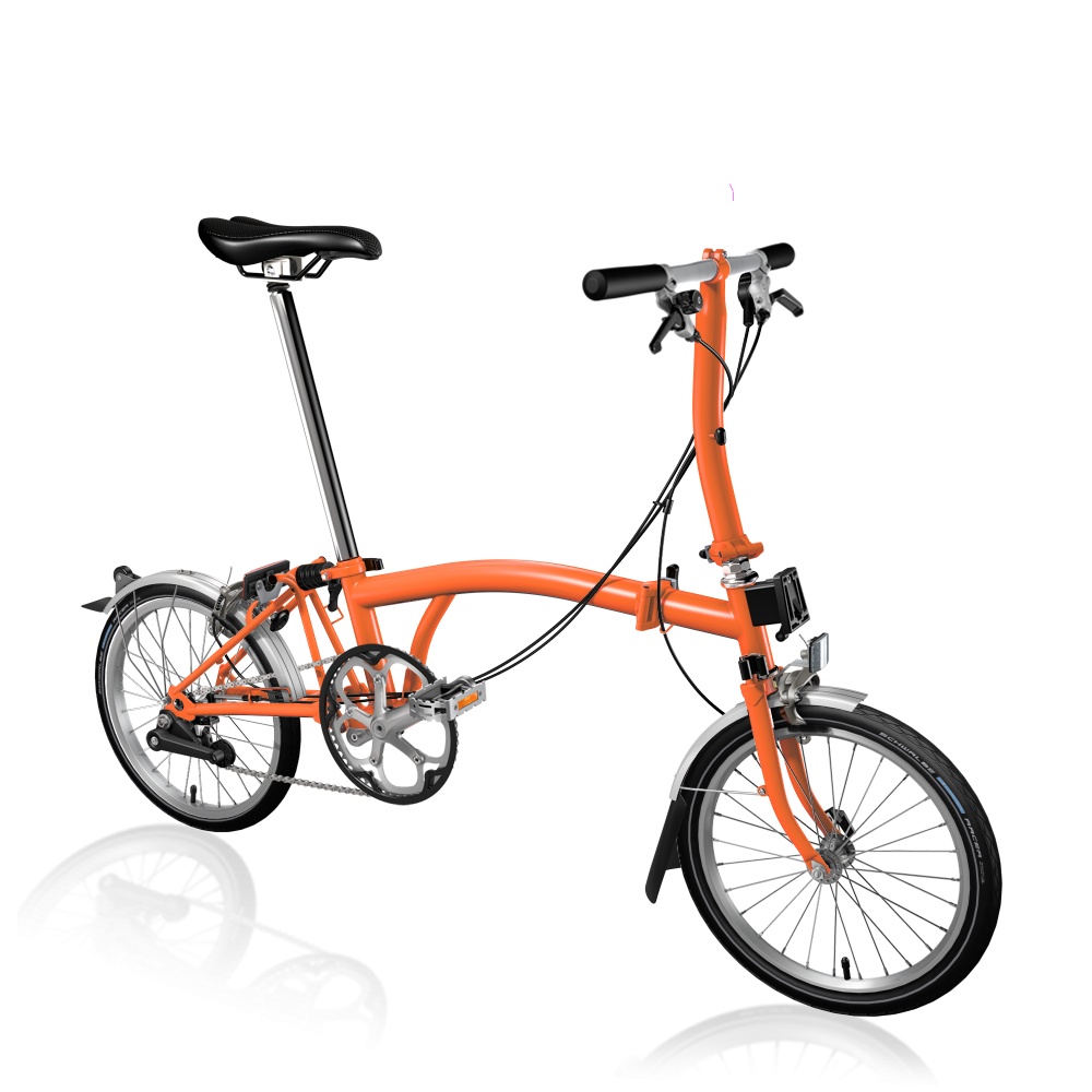 [B-S2L-FC.FC] Brompton C Line Urban Low bar - Fire Coral