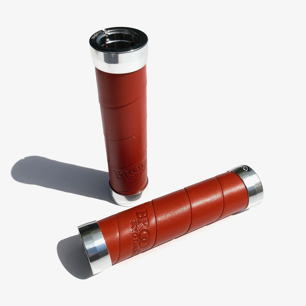 [BLG4 A07217] Brooks slender leather grips - Mandarin (130mm)