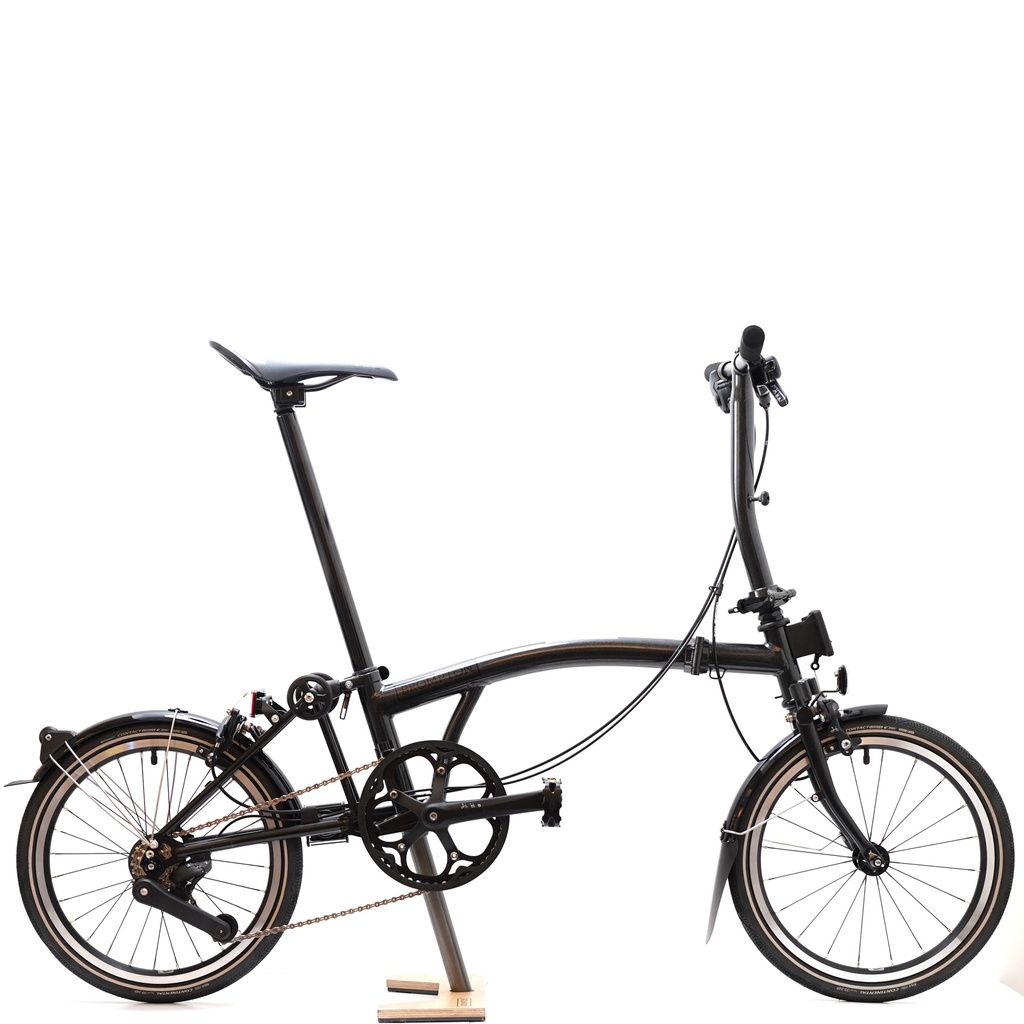 [B-P-S4L-mMB.BK-Ti-TYRCON] Brompton P Line Low - Ti - Midnight Black Metallic / Black - Conti