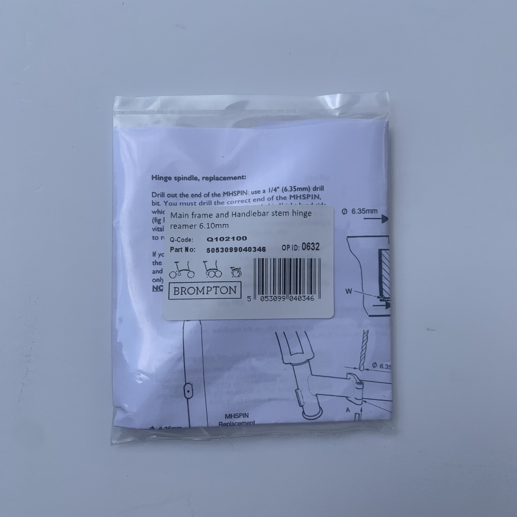[Q102100] Brompton Main frame and Handlebar stem hinge reamer - 6.1mm