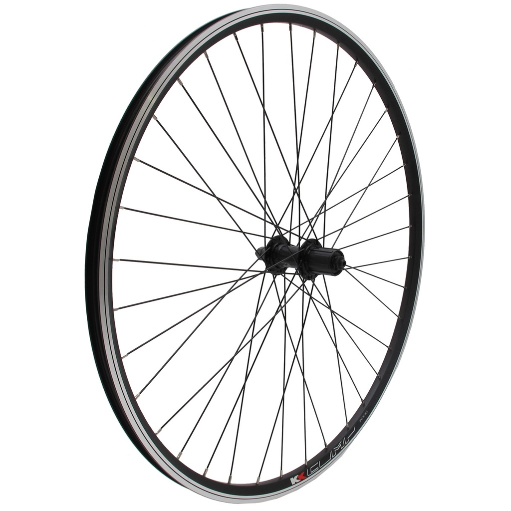 [60141BK] KX Hybrid 700C Doublewall Q/R Cassette Wheel in Black (Front)