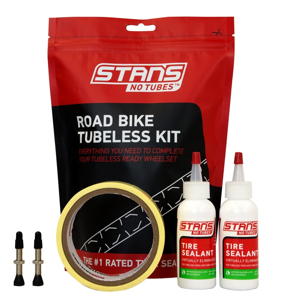 [ASRTK05] Stans NoTubes Road Bike Tubeless Kit - valve length 44mm and tape width 25mm