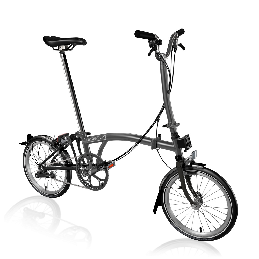 [B-P-H4L-mMBK-rTiBK-TYRCC] Brompton P Line High- Ti - Midnight Black Metallic / Black