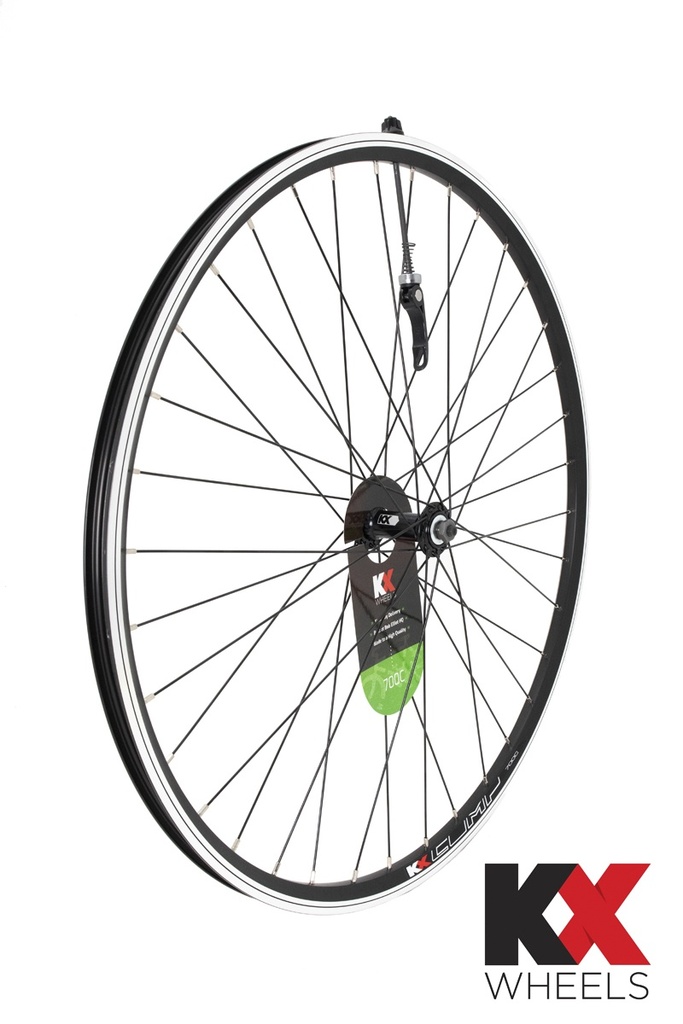 [60127BK] KX Hybrid 700C Doublewall Q/R Wheel Rim Brake in Black (Front)