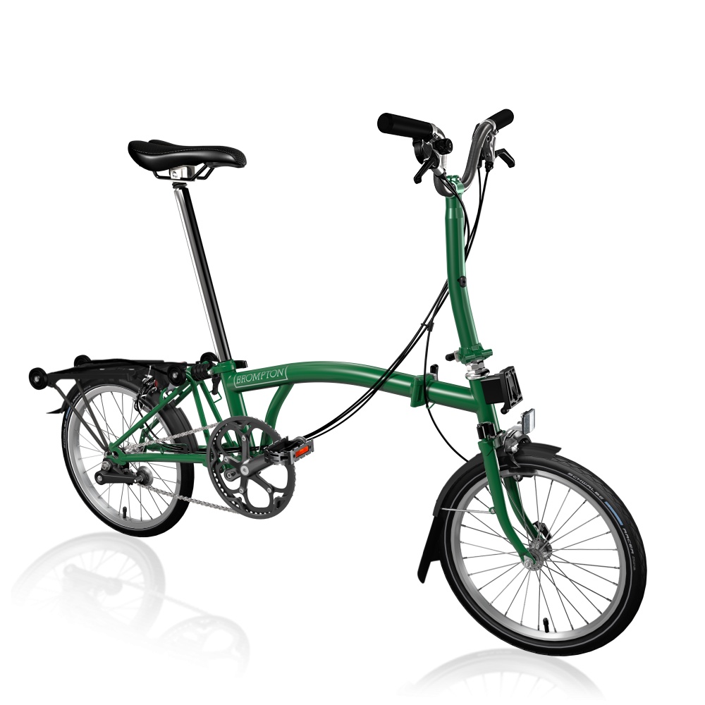 Brompton C Line Mid 6-speed folding bike - Racing Green - with rack