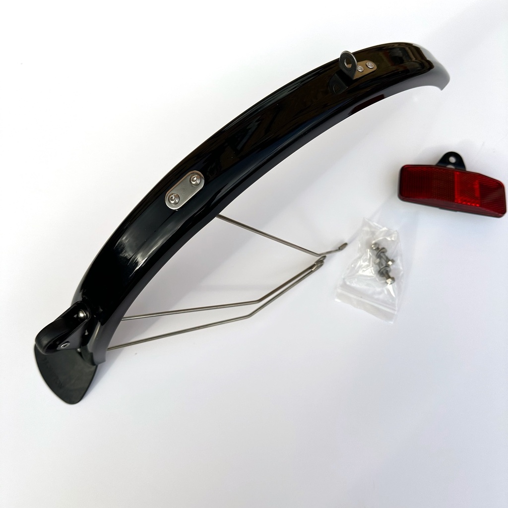 [QMGBL-RLQMGSRSET-EX-NB] Brompton rear mudguard with steel stays and reflector - BLACK - no rack version - Ex new bike