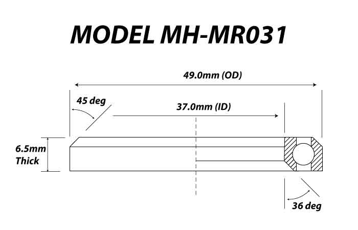 Independent 41 x 30.15 x 6.5  45 / 45 Headset Bearing