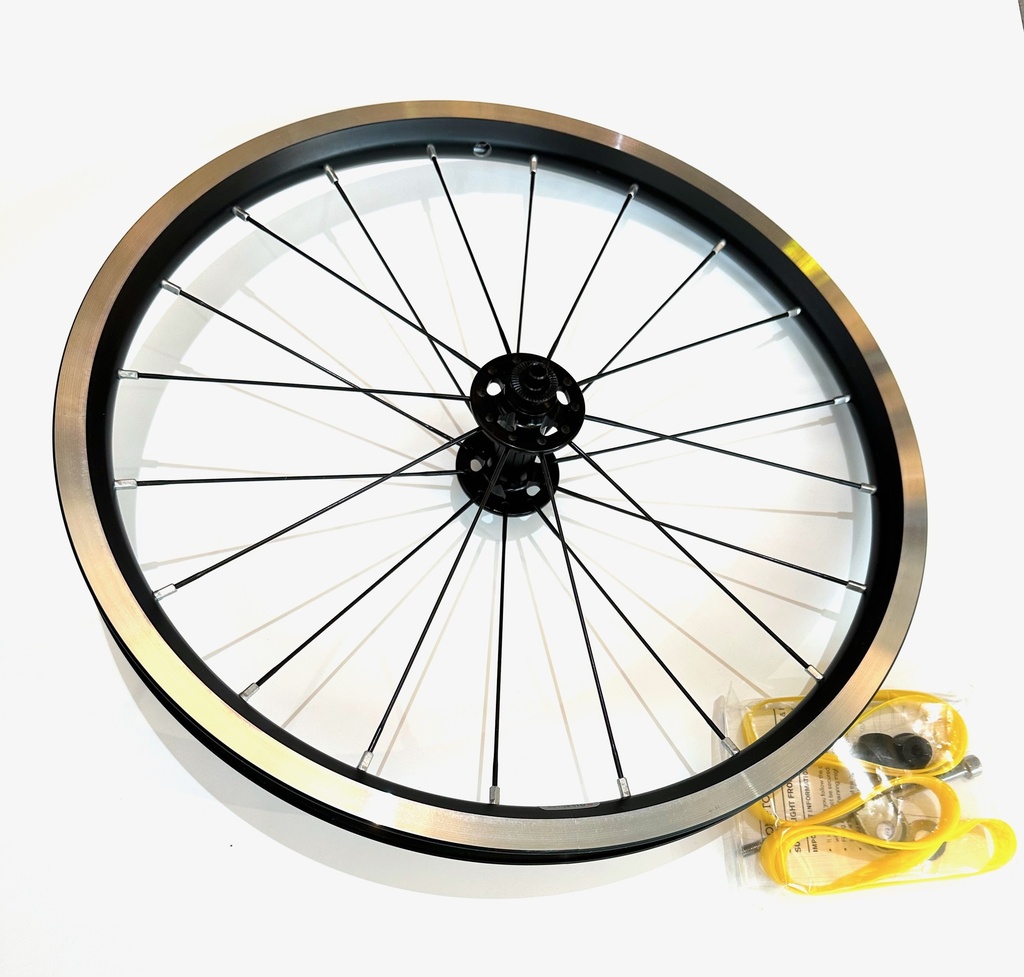 [Q102999] Brompton Advance front wheel for P Line with C line (Ryde) Rims for a Schrader valve