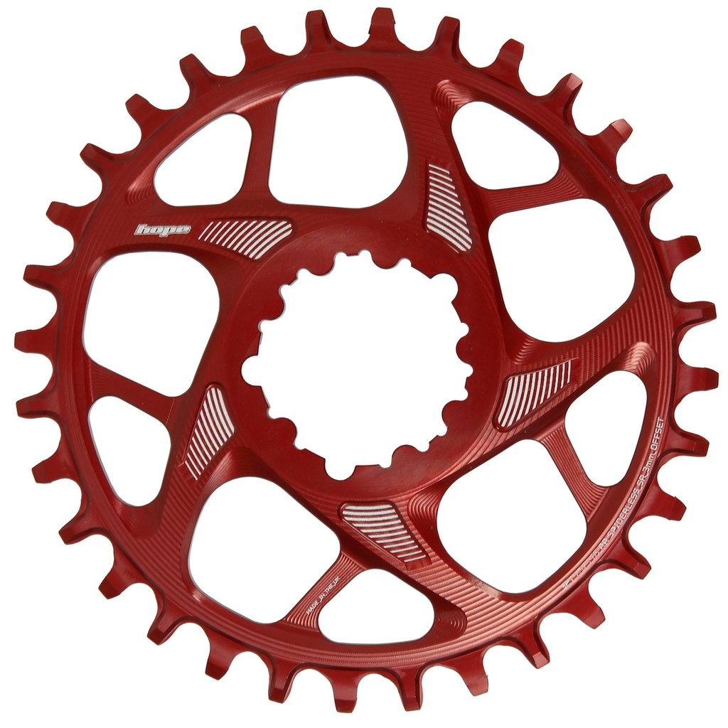 Hope 30T R22 Spiderless Chainring SR3 - Red