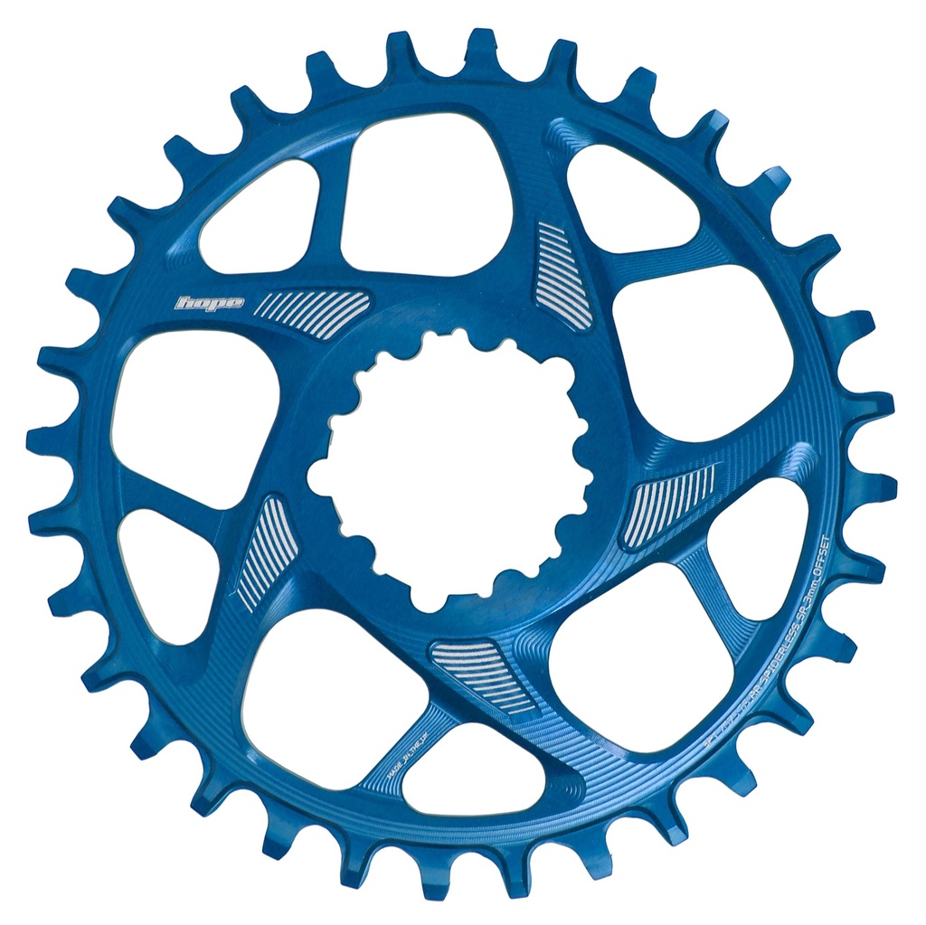 Hope 34T R22 Spiderless Chainring SR3 - Blue