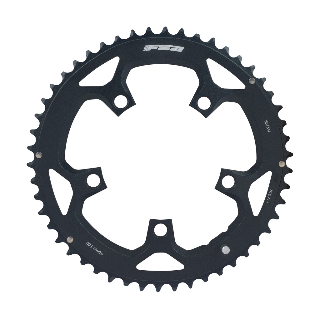 FSA Pro Road Chainring (2x11, 110x50T, Black, 5h, 12mm Pin)