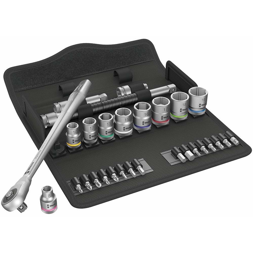 Wera 8100 SB 8 Zyklop Ratchet Set With Switch Lever 3/8 inch