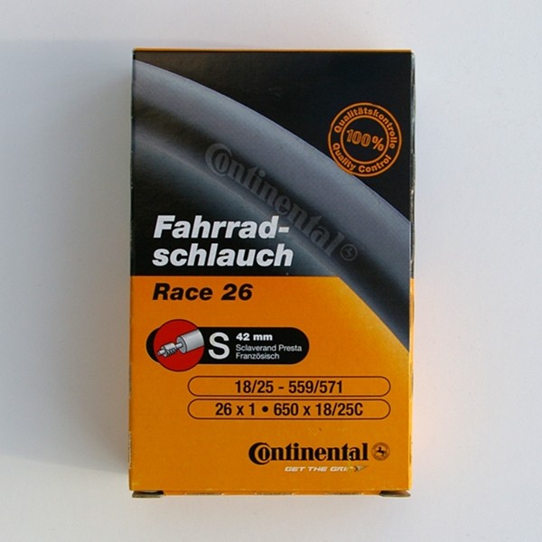 [0181371] Race 26 tube 650 x 18/25C and 26 x 1 by Continental - presta valve