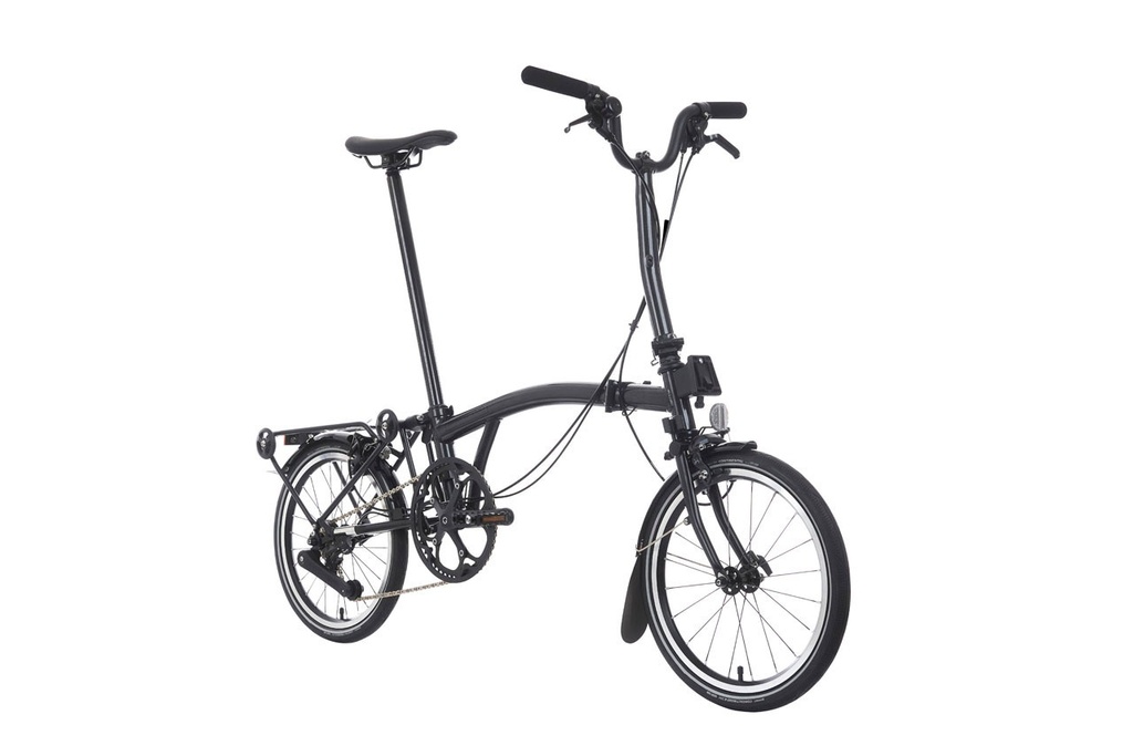 [B-P-M12R-mMBK-rTiBK-TYCC] Brompton P Line Explore Mid - Midnight Black- with rack