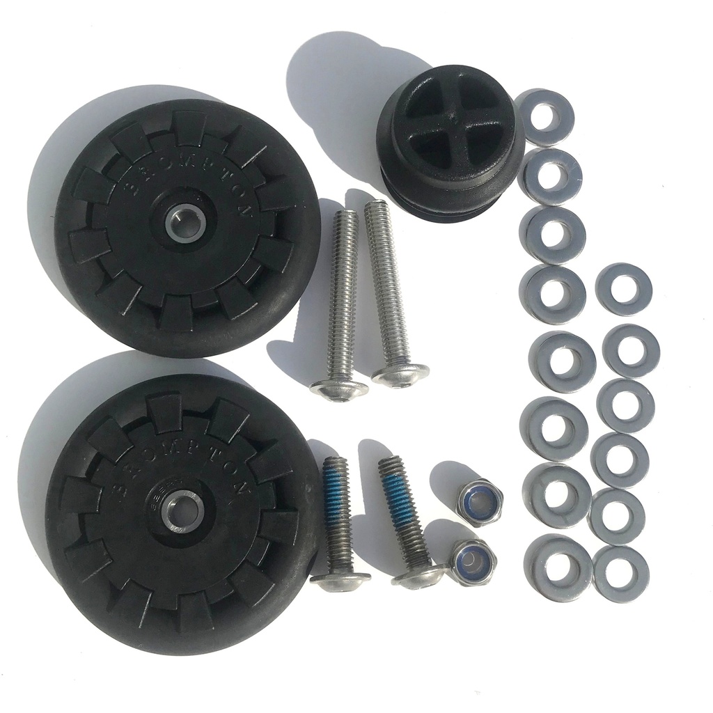[QEZW-M6] Brompton Eazy Wheels with 6mm screws for rear frame (pair)