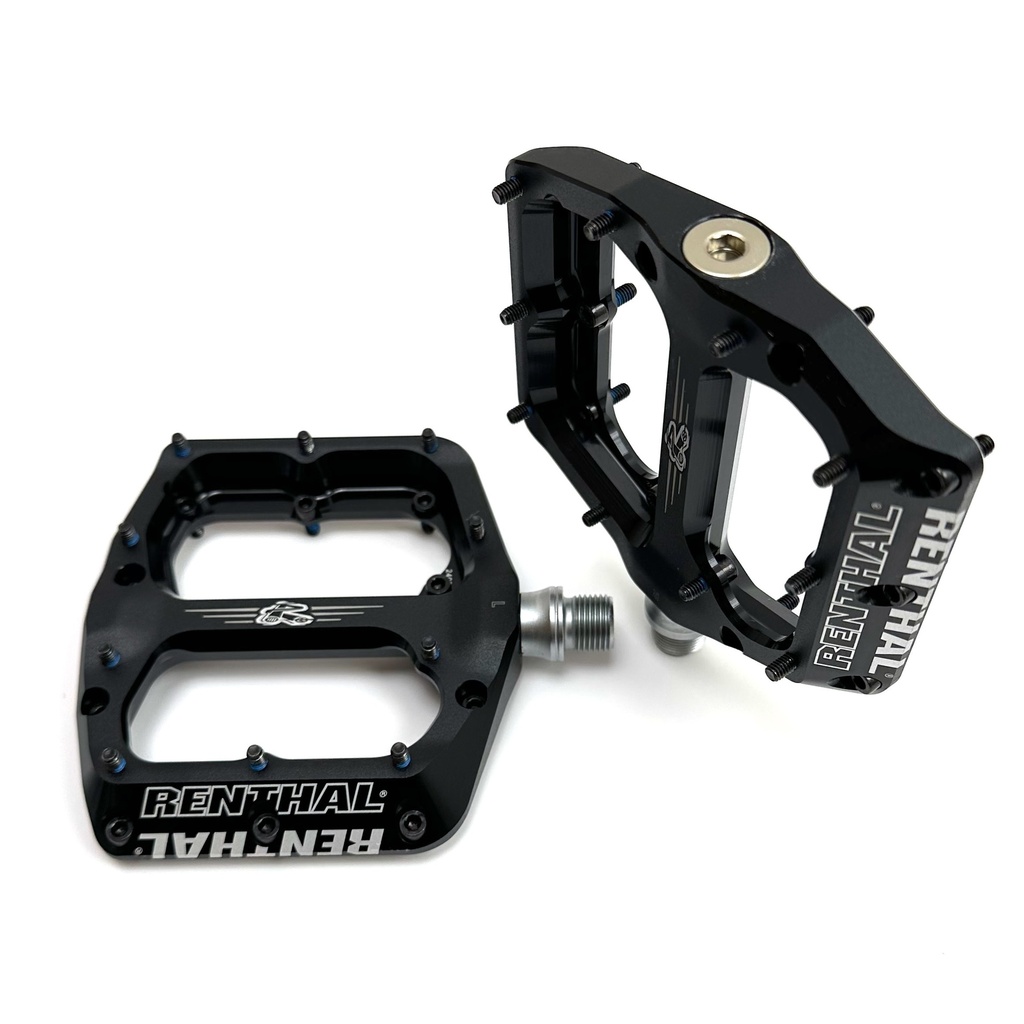 Renthal Revo-F Flat Pedals, CNC Alloy Flat pedal, 100x104mm - Black