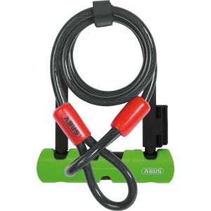 [34596] ABUS Ultra Mini Ultimate 410 U-Shackle Lock 140mm + 10/120 Cobra Cable (Silver Sold Secure)