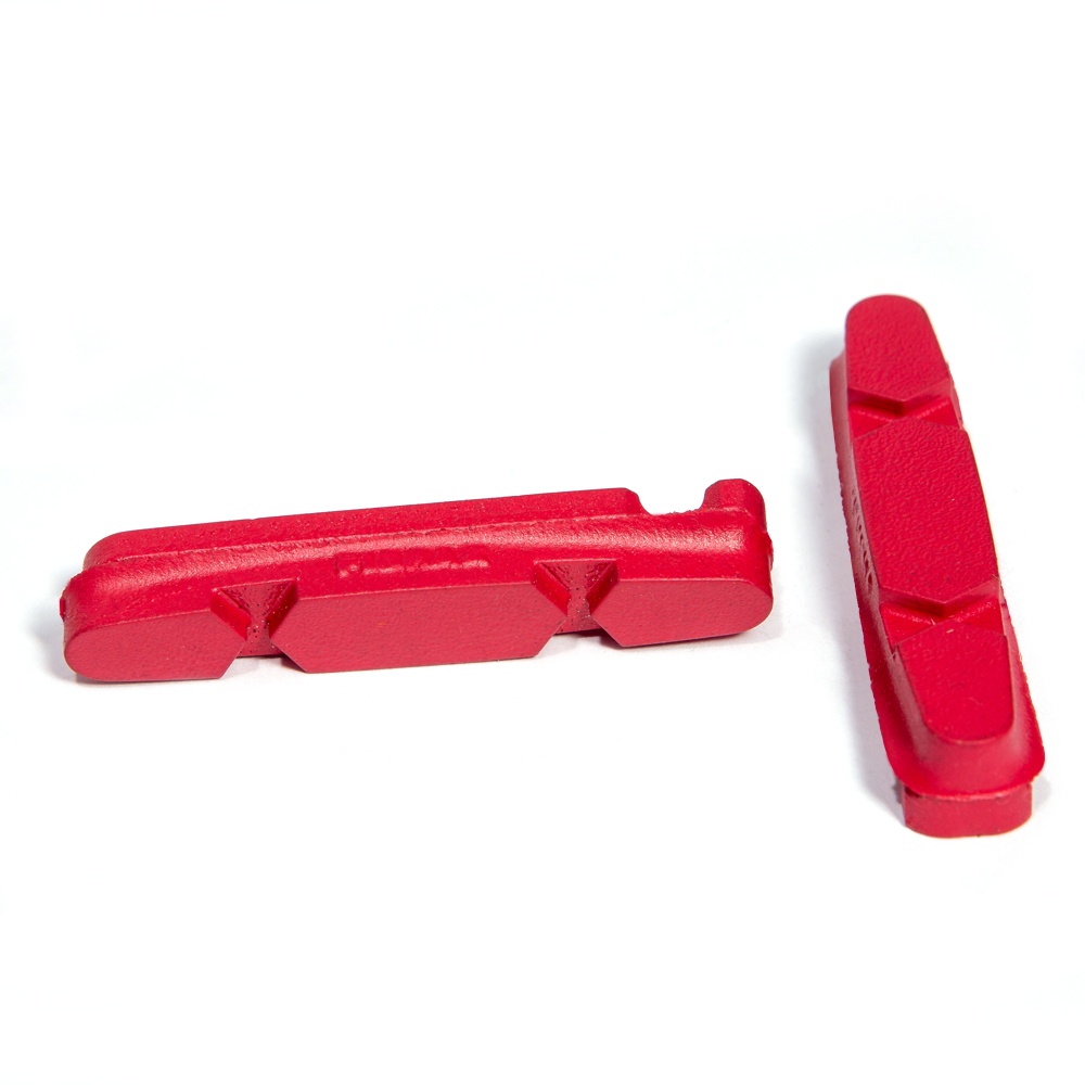 Road brake pad inserts from Fibrax - Red (soft) Inserts