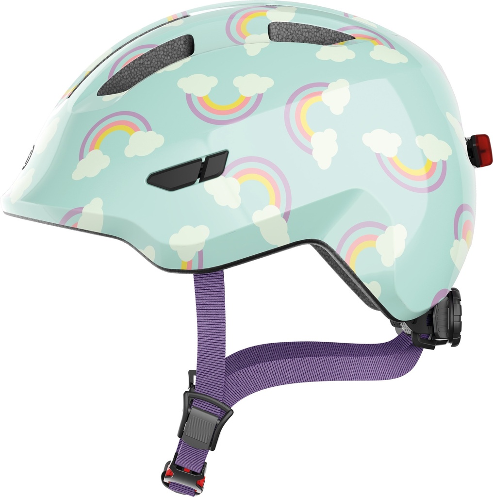 ABUS Smiley 3.0 Kids Medium LED Helmet - Blue Rainbow