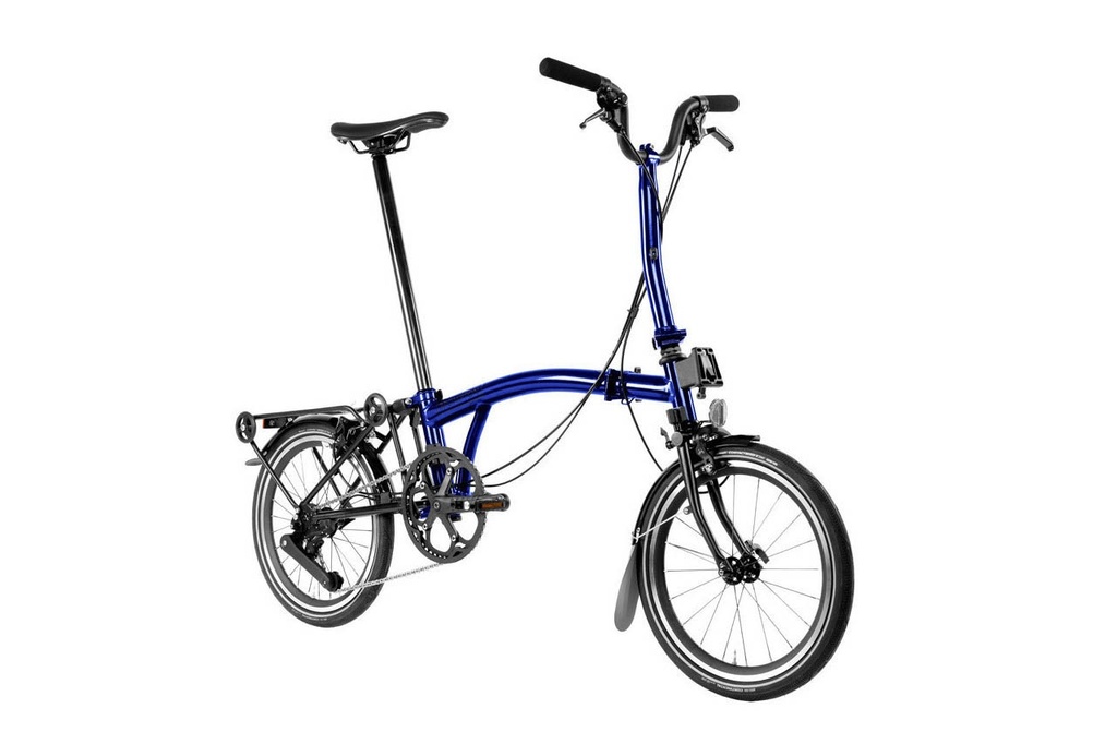 [B-P-H12R-mBLLaq-rTiBK-TYCC] Brompton P Line High Explore - Bolt Blue Lacquer with rack