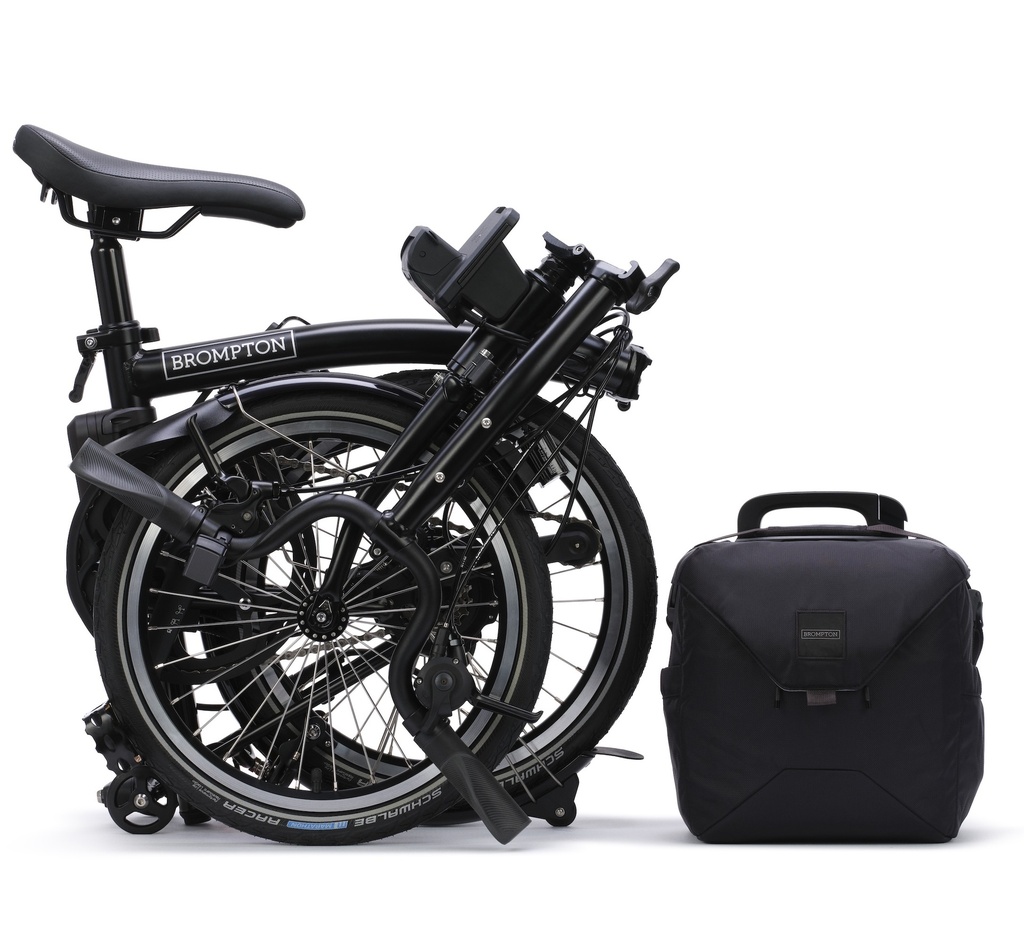 [QE-C-M4L-mBK-rBK-GW] Brompton Electric C Line 4-speed Mid bar folding bike - Black