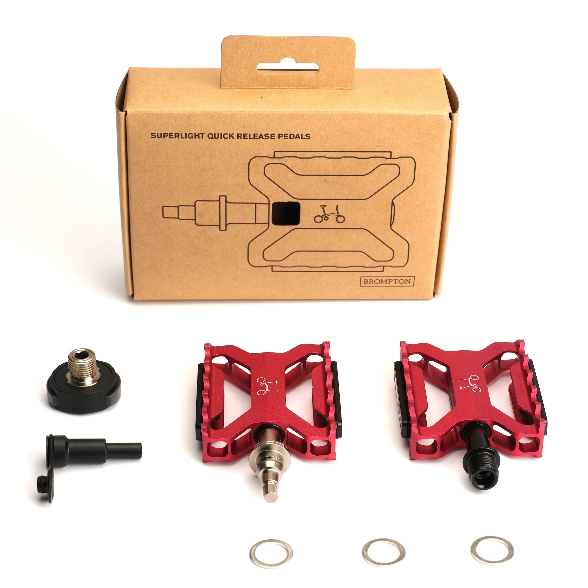 Brompton Superlight Quick Release Pedals - Red | Brilliant Bikes