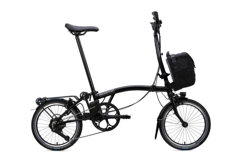 [QE-C-H4L-mBK-rBK-GW] Brompton Electric C Line 4-speed High bar folding bike - Black