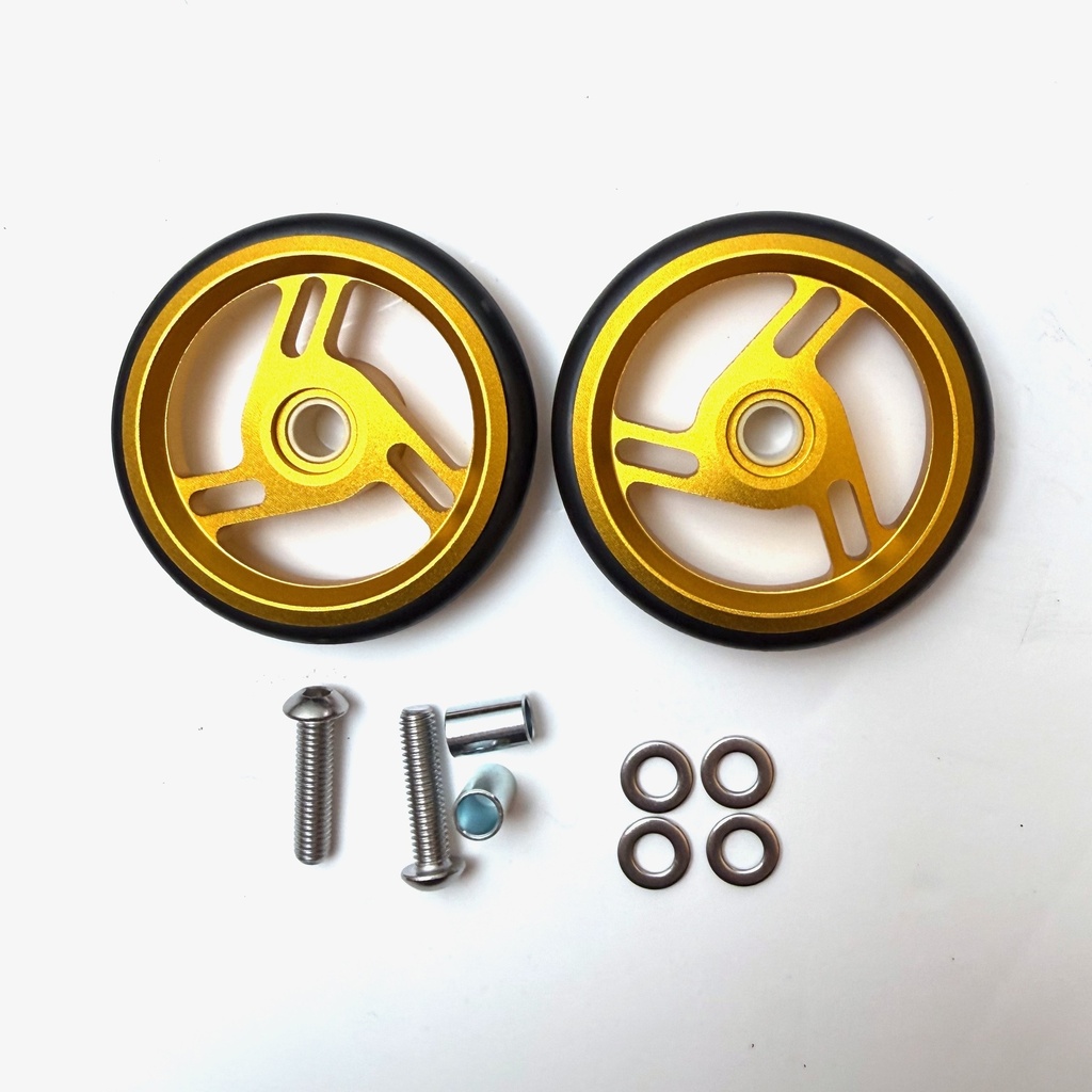 [QROLSET66-GU] Brompton A, C, P, T Colour Roller Wheel Pair - Gold