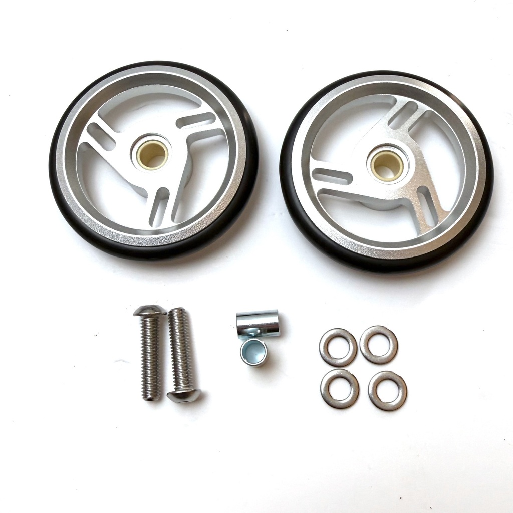 [QROLSET66-S] Brompton A, C, P, T Colour Roller Wheel Pair - Silver