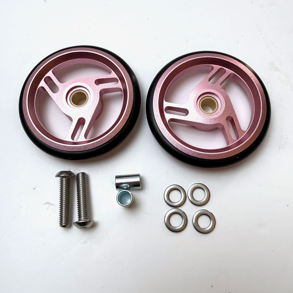 [QROLSET66-P] Brompton A, C, P, T Colour Roller Wheel Pair - Pink