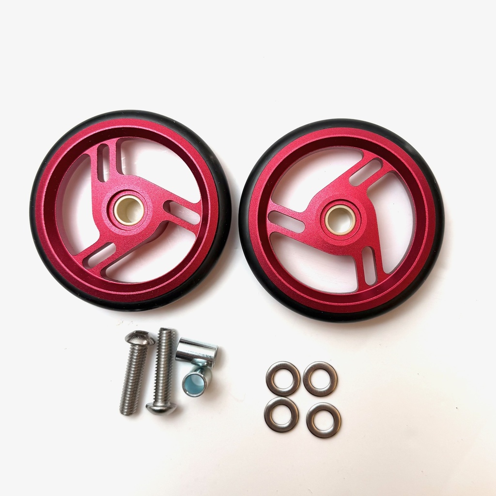 [QROLSET66-RED] Brompton A, C, P, T Colour Roller Wheel Pair - Red