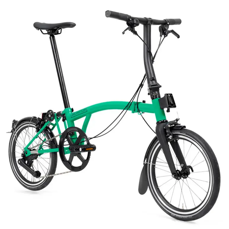 Brompton P Line 12-speed folding bike (Low, Palm Green)