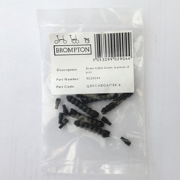 [QBRCABGAITER-6] Brompton Brake Cable Gaiter parts, 6 sets (3 prs)