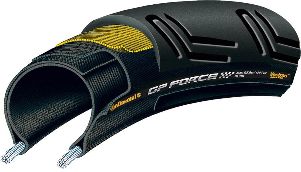 [0100489] Continental Grand Prix Force II 700 x 24C Rear Black Chili - Vectran tyre