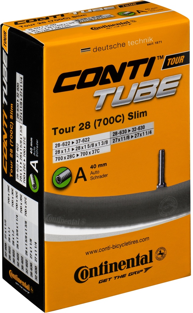 [0181971] Tour 28 slim inner tube 700 x 28-37C by Continental - Schrader valve