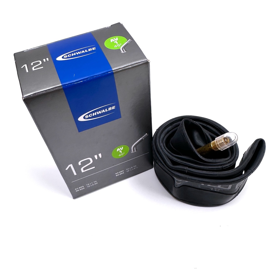 [AV1-45] Inner tube 12 inch 45 degree valve by Schwalbe - AV1, Schrader valve
